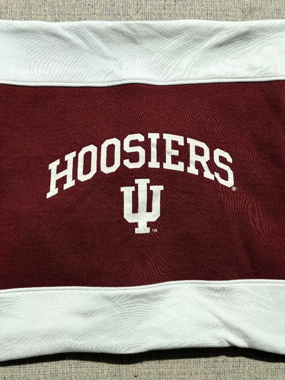Indiana University Hoosiers reworked sweatshirt throw pillow cover dorm decor